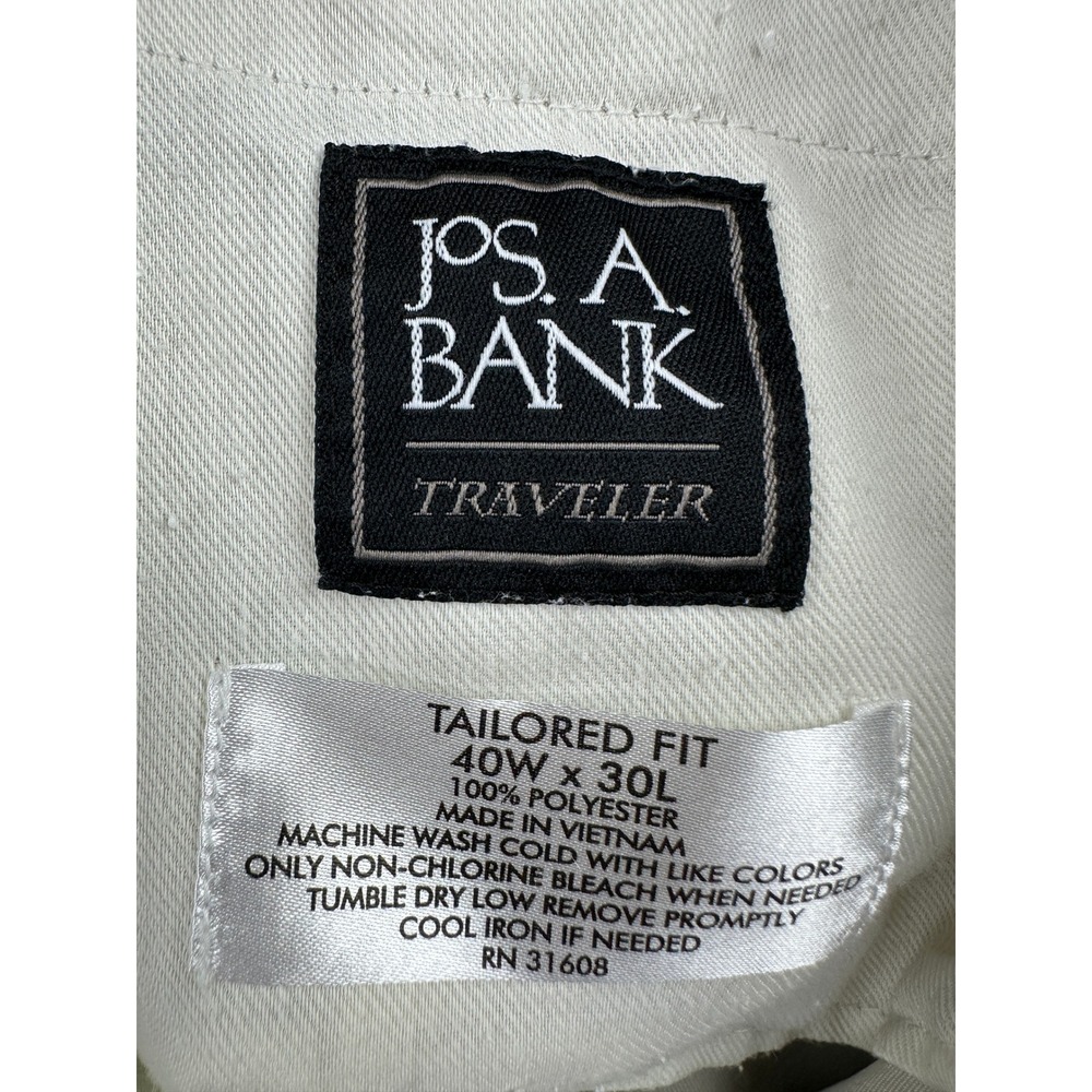 Jos. A. Bank Traveler Performance Chinos Tailored Fit Extended Waist Pants 40x30 - Picture 4 of 7